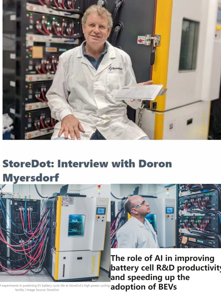 Neware battery cyclers and temp chambers in StoreDot lab