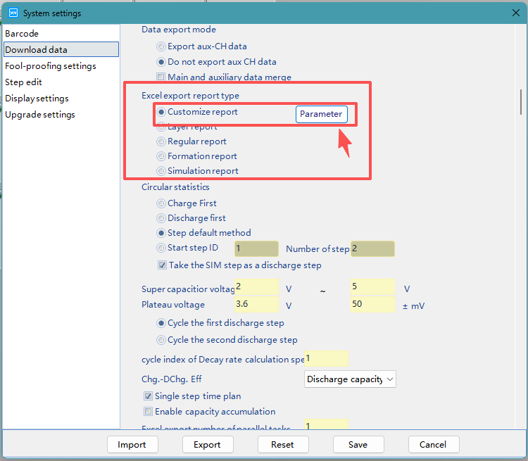 Customize file format