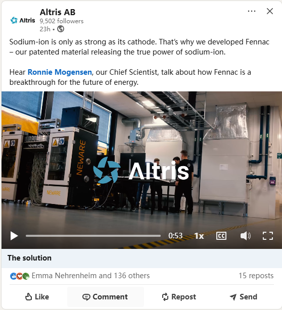 Neware temp chambers in Altris lab