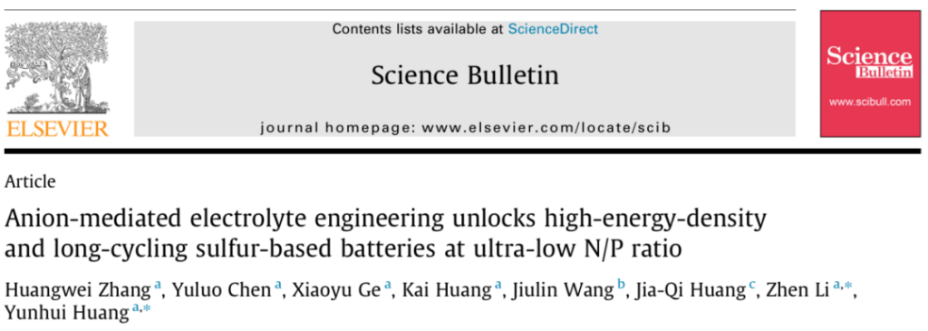Anion-mediated electrolyte engineering unlocks high-energy-density and long-cycling sulfur-based batteries at ultra-low N/P ratio