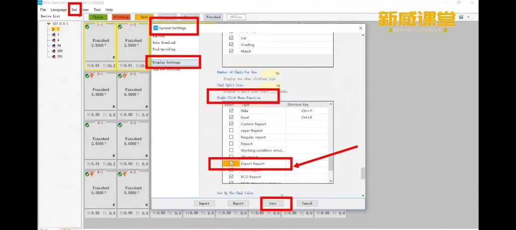 How to add the export report option to the right-click menu?