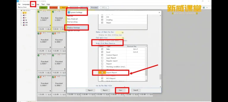 How to add the export report option to the right-click menu?