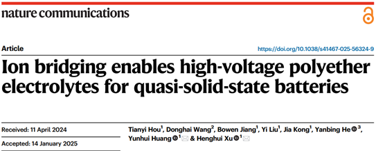 Ion bridging enables high-voltage polyether electrolytes for quasi-solid-state batteries