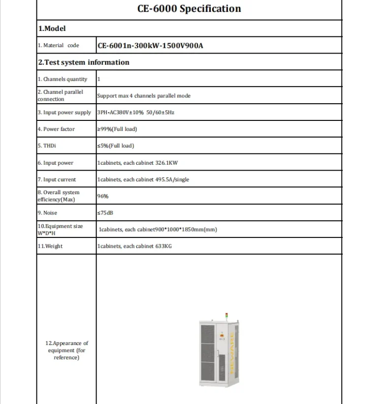 Neware 1500V900A for BESS