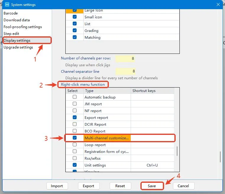 Neware BTS 8.0 Right-click menu function
